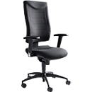 Siège de bureau SSI Proline P1 - mécanisme synchrone - soutien lombaire - arrondi pour les genoux - avec accoudoirs - noir - Schäfer Shop Pure