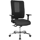 Siège de bureau Topstar OPEN X, mécanisme synchrone, sans accoudoirs, dossier en filet, assise galbée avec arrondi pour les genoux, assise à hauteur ajustable