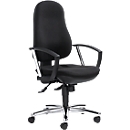 Siège de bureau Topstar POINT DELUXE, avec accoudoirs, mécanisme synchrone, assise spéciale soutien du bassin, noir/argent chrome