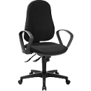 Siège de bureau Topstar SUPPORT SY, accoudoirs, mécanisme synchrone, assise ergonomique, durable, plastique recyclé, noir