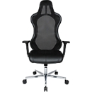 Siège de direction Open Chief Premium, avec accoudoirs, mécanisme synchrone, assise galbée, repose-tête, noir/alu blanc
