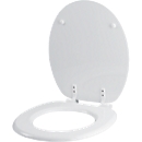 Siège de WC "Relax", L 445 x l. 375 mm, charnières en plastique, blanc