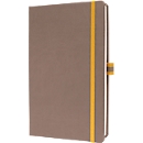 Sigel carnet de notes Linescape, 176 pages, DIN A5, 80 g/m², quadrillé, élastique, boucle de stylo bicolore, brun/jaune