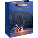 Sigel Geschenktasche "Christmas Chapel", mit Folienveredelung, FSC Mix, B 260 x H 330 x T 120 mm, 5 Stück