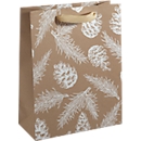 Sigel Geschenktasche "Pines Cones and Pine Branches", mit Folienveredelung, FSC Mix, 5 Stück