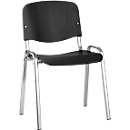 Silla apilable ISO Madera, apilable hasta 12 piezas, negro