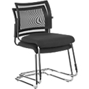 Silla cantilever SEAT POINT, malla, sin reposabrazos, apilable, juego de 2, negro