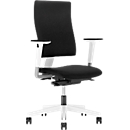 Silla de oficina NowyStyl 4ME, mecanismo sincronizado, sin reposabrazos, respaldo ajustable en altura, blanco/negro