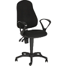 Silla de oficina Punkt Ergo, contacto permanente, con reposabrazos, respaldo ergonómico, asiento ancho, negro 