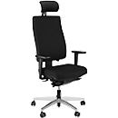 Silla de oficina Steifensand Ceto CT2450, mecanismo sincronizado, sin reposabrazos, asiento de membrana, sin reposacabezas, negro