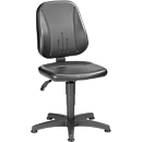 Silla giratoria de trabajo 9650, cuero sintético, deslizadores, negro