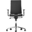 Silla NowyStyl Navigo bro, con reposabrazos, mecanismo síncrono, asiento contorneado, negro/plata