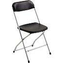 Silla plegable Polyfold, negro/aluminio blanco, 2 unidades