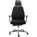 Sillón de dirección giratoria TEC 24/7 classic, Syncro®-Tension, con reposabrazos, respaldo acolchado, negro