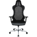 Sillón de dirección Open Chief Premium, con reposabrazos, mecanismo síncrono, asiento moldeado, reposacabezas, negro/aluminio plateado