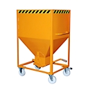 Silo tipo SR 600, ruedas, capacidad 600 l, naranja RAL 2000