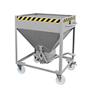 Silo type SR 375, on castors, capacity 375 l, galvanized, scissor locking system