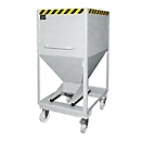 Silocontainer type SRE-D 600, met insteekgaten voor hefwagen en wielen, gegalvaniseerd