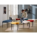 Sitzbank meet® by Paperflow GAIA, rund, Stoffbezug blau, 4-Fußgestell mattschwarz, B 575 x T 575 x H 455 mm