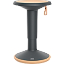 Sitzhocker ECO UPis1, biobasierter Kunststoff, Ø 330 x H 450–630 mm, schwarzgrau