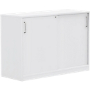 Sliding door cabinet BEXXSTAR, 2 file heights, H 825 mm, white