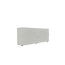 Sliding door cabinet, sound-insulating front panel, W 1600 mm, 2 AA, silver