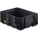 Small load carrier R-KLT 4115 ESD, plastic, W 400 x D 300 mm, up to 20 kg, conductive black
