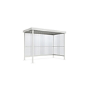 Smoking shelter WSM Jena Maxi, outdoor, for 4-5 persons, W 2960 x D 1580 x H 2360 mm, powder-coated grey-white RAL 9002