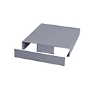 Socle pour chariot élévateur pour armoire à tiroirs Bedrunka+Hirth avec L 555 mm, y compris tôle de protection avant &amp; arrière, L 705 x P 736 x H 112 mm, tôle d'acier