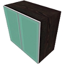 SOLUS PLAY glass door cabinet with glass doors, 2 storage heights, without handles, W 800 x D 440 x H 748 mm, dark oak