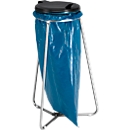 Soporte para bolsas de basura, para uso interior, para bolsas de basura de hasta 120 l, con tapa, ancho 560 x fondo 560 x alto 940 mm, acero