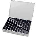 Sortimentskoffer ADB, leer, 20-fache Einteilung, abschließbar, mit Griff, B 330 x T 230 x H 50 mm, Stahl & ABS-Kunststoff, lichtgrau RAL 7035