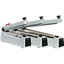 Soudeuse de films ECO Sealer 300, pour films d'une épaisseur allant jusqu'à 150 μ, longueur du cordon de soudure 300 mm, puissance 500 W, avec couteau, métal, gris.
