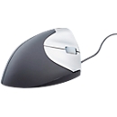 Souris verticale BakkerElkhuizen Handshake Mouse, filaire, pour droitiers, ergonomique, 2 boutons et molette de défilement, 400-3200 dpi, noir-argent