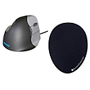 Souris verticale Evoluent4 BakkerElkhuizen, filaire, p. droitiers, noir/argenté, + tapis souris The Egg