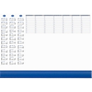 Sous-main avec clapet en plastique, bleu, 50 feuilles