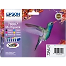 Sparset 6 Epson Tintenpatronen T08074010, cyan, magenta, gelb, schwarz, lightcyan, lightmagenta, original