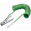 Spiral earthing cable for asecos drum pumps, 1 earthing clamp and 1 eyelet, length 3000 mm