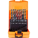 Spiralbohrer-Set Projahn HSS-R DIN 388, 19 kurze Bohrer Typ N, je 1 x Ø 1-10 mm, steigend um 0,5 mm, in Kunststoffkassette