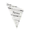 Spitztüten Papstar Newsprint, Volumen 250 g, L 230 x B 230 x H 325 mm, fettdicht, kompostierbar, Pergament-Ersatzpapier, grau-schwarz, 1000 Stück