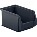 SSI Schäfer FLEXI LF 321 serie caja de almacenaje de frente abierto, plástico reciclado, L 343 x A 209 x A 145 mm, 7,5 l, gris hierro, 14 piezas