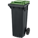 SSI Schäfer Mülltonne PRO 80 WAVE, 80 l, fahrbar, schwarzgrün