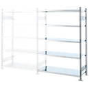 SSI Schäfer Rayonnage à tablettes enfichables VSR3000, rayonnage annexe, 5 tablettes, charge admissible par élément 1000 kg, L 1282 x P 400 x H 1910 mm, acier galvanisé