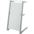 SSI Schaefer standing desk, tubular steel/chipboard, W 590 x D 620 x H 1120/1060 mm, light gray