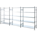 SSI Schäfer Steckboden-Fachregal VSR3000, Grund- und Anbauregalset, 5 Böden, Feldlast 1000 kg, B 1282 x T 400 x H 1910 mm, Stahl verzinkt