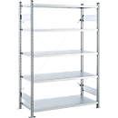 SSI Schäfer VSR3000 boltless shelving, basic shelving, 5 shelves, bay load 750 kg, W 1282 x D 400 x H 1910 mm, galvanized steel