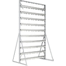 Staande legborden, aan 2 zijden te monteren, 20 rijen, zonder open opzetbakken, B 1145 x D 800 x H 1950 mm, staal, grijs
