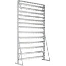 Staande rek, aan 1 zijde te monteren, 13 rijen, zonder open front magazijnbakken, B 1145 x D 400 x H 1950 mm, staal, grijs
