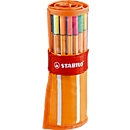 STABILO® Fineliner Point 88, 0.4 mm, assorted colors, nylon case of 30 pieces