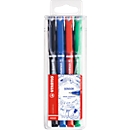Stabilo Fineliner Sensor, lijndikte 0,3 mm, punten in metaal gevat, etui met 4 stuks
